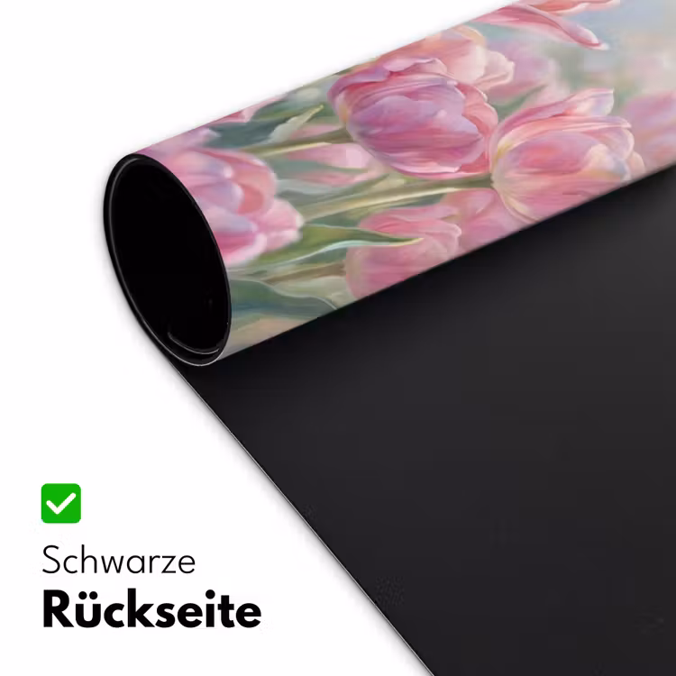 Tulpen - Veld - Lente - Roze Muismat XXL klein -ysfeer2_duits