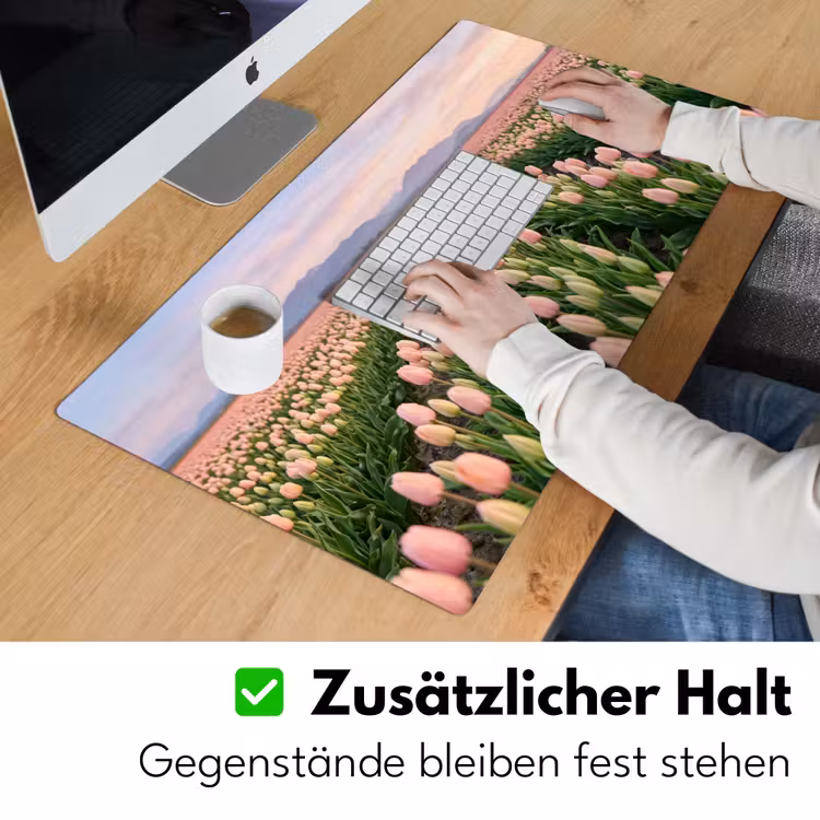 Tulpen - Landschap - Roze Muismat XXL klein -ysfeer3_duits