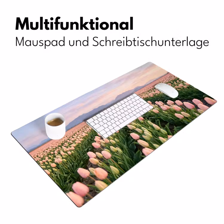 Tulpen - Landschap - Roze Muismat XXL klein -ysfeer4_duits