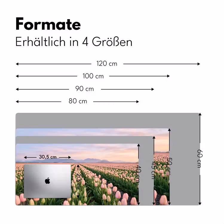 Tulpen - Landschap - Roze Muismat XXL klein -ysfeer5_duits