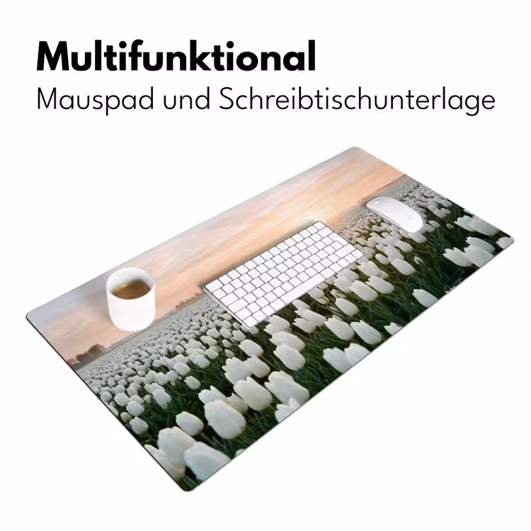Tulpen - Landschap - Wit Muismat XXL klein -ysfeer4_duits