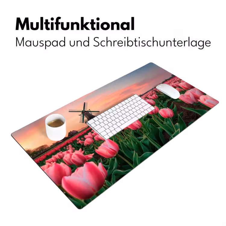 Tulpen - Molen - Nederland Muismat XXL klein -ysfeer4_duits