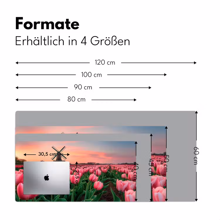 Tulpen - Molen - Nederland Muismat XXL klein -ysfeer5_duits