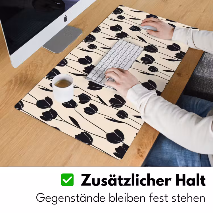 Tulpen - Patroon - Zwart Muismat XXL klein 681 -ysfeer3_duits