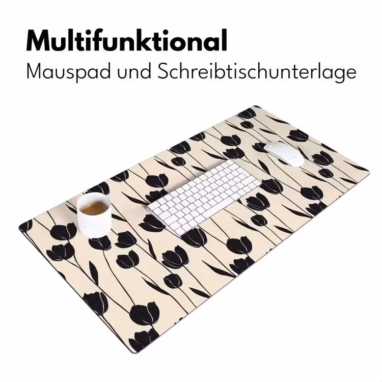 Tulpen - Patroon - Zwart Muismat XXL klein 681 -ysfeer4_duits