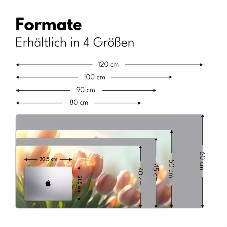 Tulpen - Roze - Zonnestralen Muismat XXL klein -ysfeer5_duits
