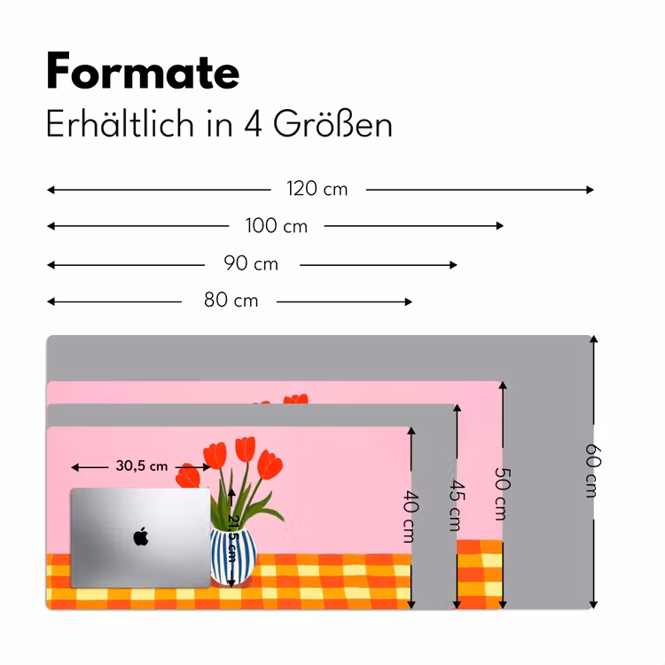 Tulpen - Roze - Vaas Muismat XXL klein -ysfeer5_duits