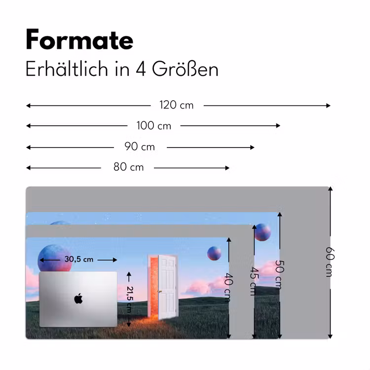 Schreibtischunterlage - Tür – Fantasie – Raum - Deur - Fantasie - Ruimte Muismat XXL klein