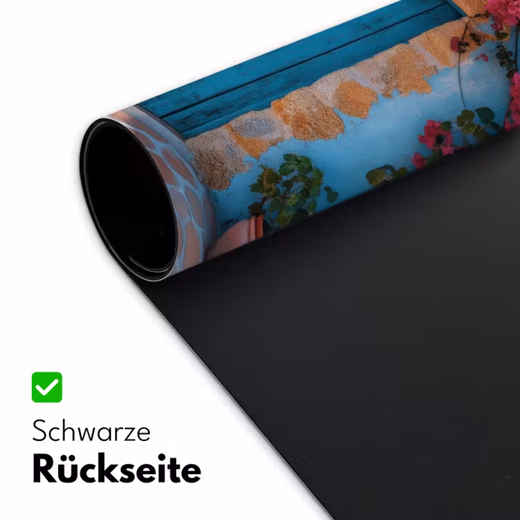 Deur - Hout - Bloemen - Blauw Muismat XXL klein -ysfeer2_duits