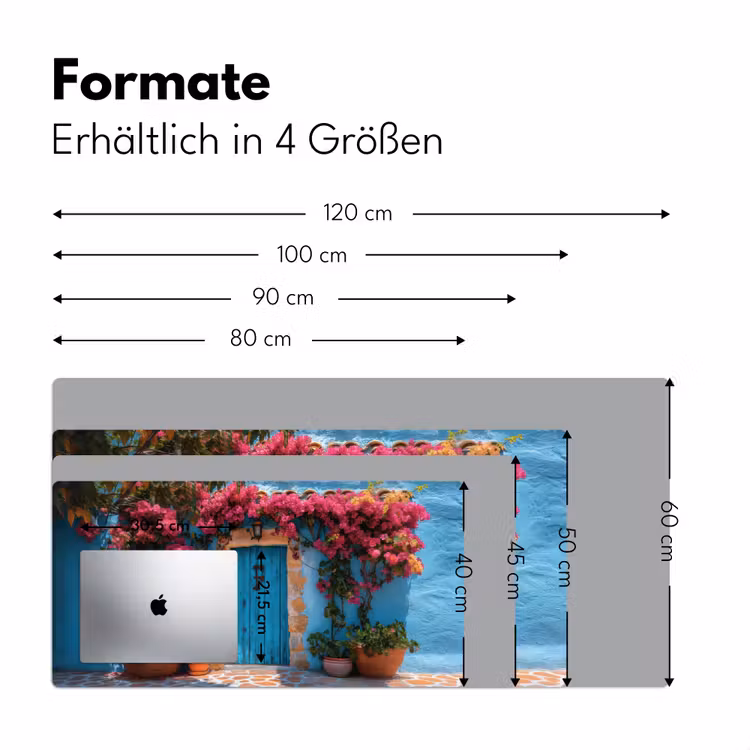 Deur - Hout - Bloemen - Blauw Muismat XXL klein -ysfeer5_duits