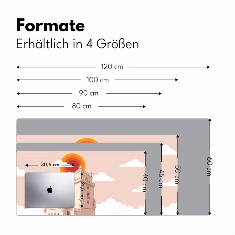 Schreibtischunterlage - Turm – Fluss – Architektur – Modern – Orange - Toren - Rivier - Architectuur - Modern - Oranje Muismat XXL klein