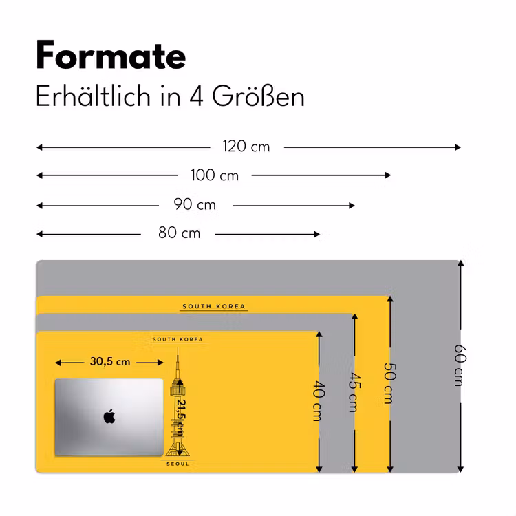 Schreibtischunterlage - Turm – Seoul – Architektur – Minimalistisch – Gelb - Toren - Seoul - Architectuur - Minimalistisch - Geel Muismat XXL klein