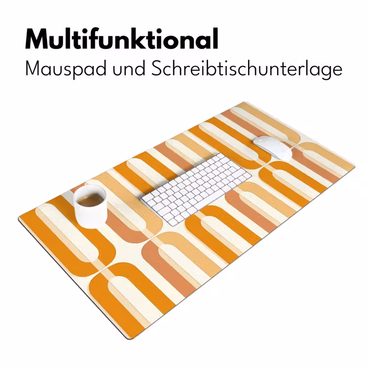 U-vorm - Retro - Oranje Muismat XXL klein 681 -ysfeer4_duits