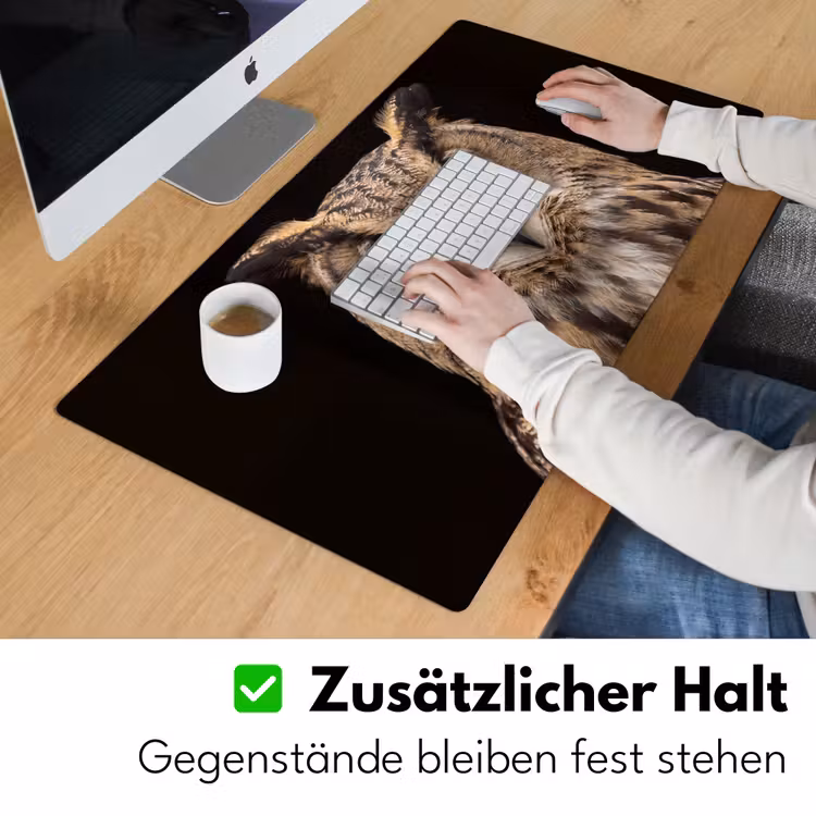 Oehoe - Uil - Portret - Bruin Muismat XXL klein -ysfeer3_duits
