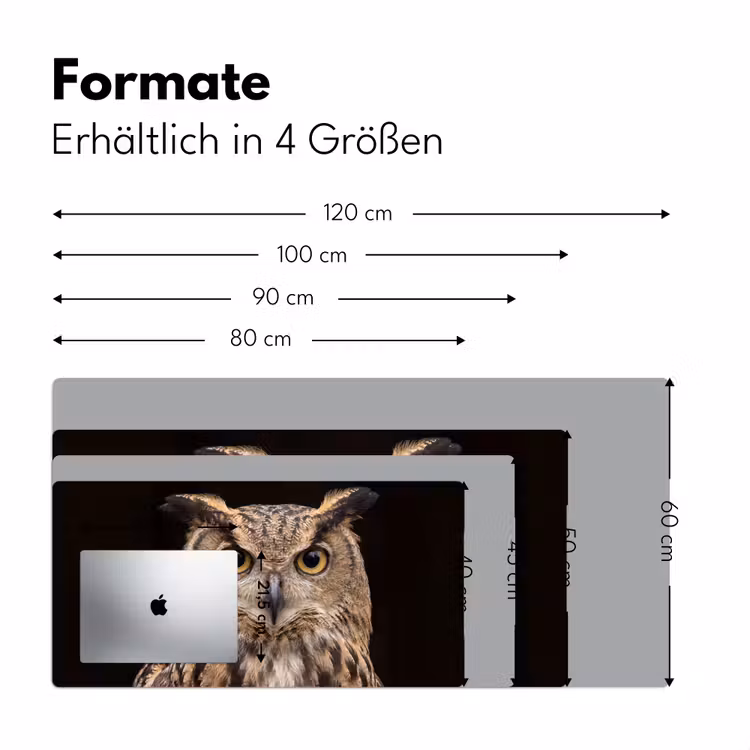 Oehoe - Uil - Portret - Bruin Muismat XXL klein -ysfeer5_duits