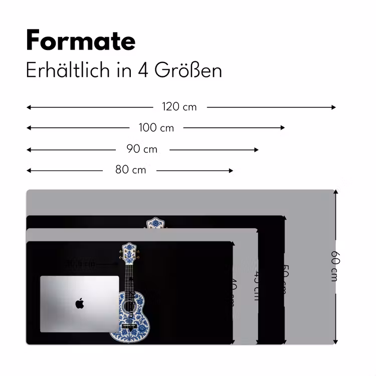 Ukelele - Delfts - Blauw - Muziek Muismat XXL klein -ysfeer5_duits