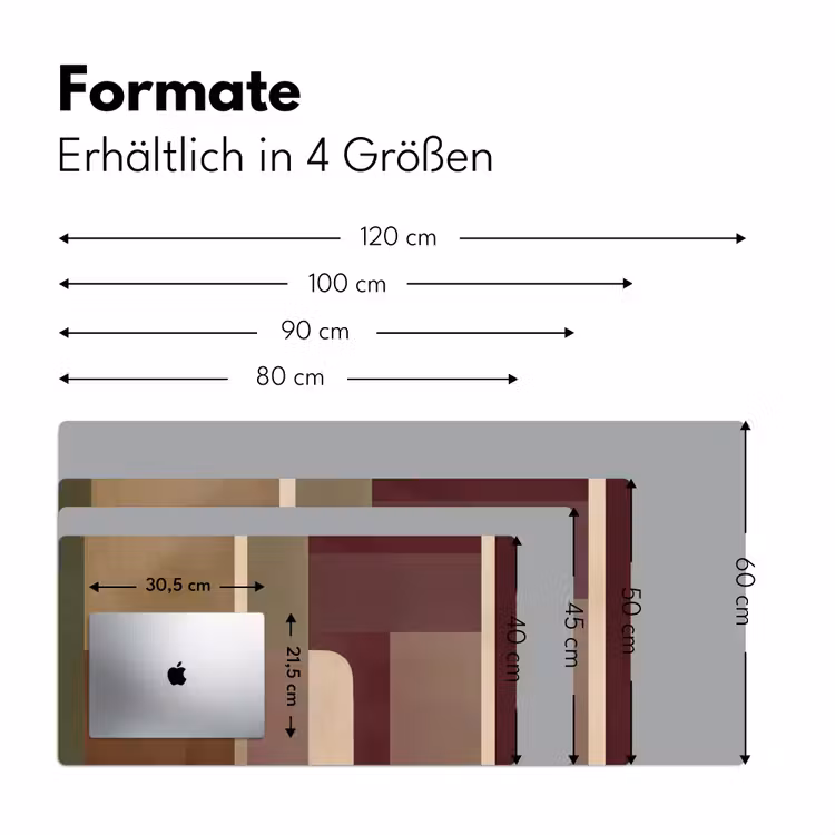Vlakken - Abstract - Bordeaux - Lijnen Muismat XXL klein -ysfeer5_duits
