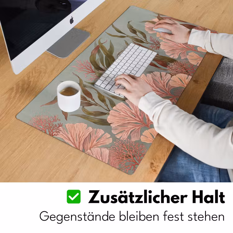 Onderwater - Planten - Vis - Vintage - Groen Muismat XXL klein -ysfeer3_duits