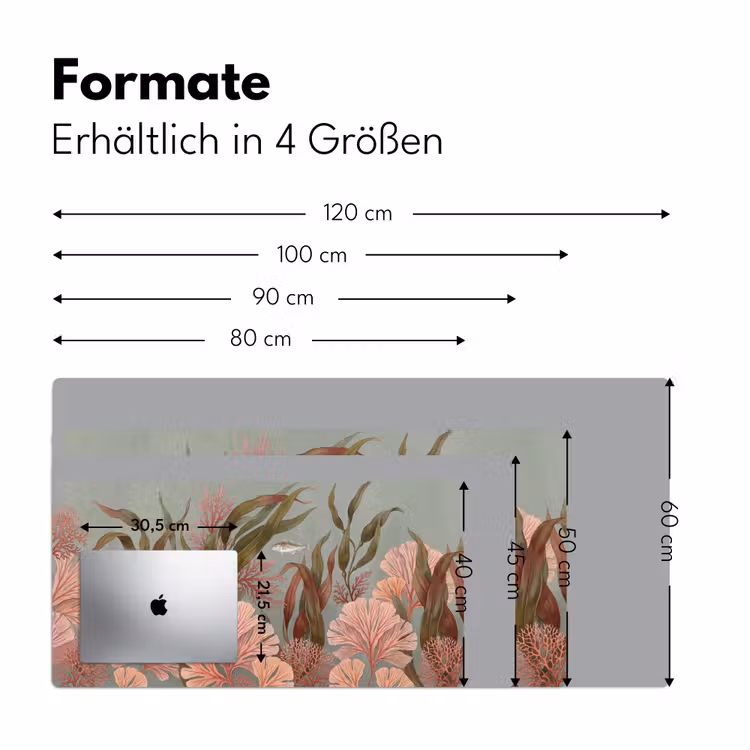 Onderwater - Planten - Vis - Vintage - Groen Muismat XXL klein -ysfeer5_duits