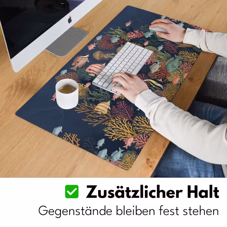 Onderwaterwereld - Vissen - Koraal - Illustratie - Kleurrijk Muismat XXL klein -ysfeer3_duits
