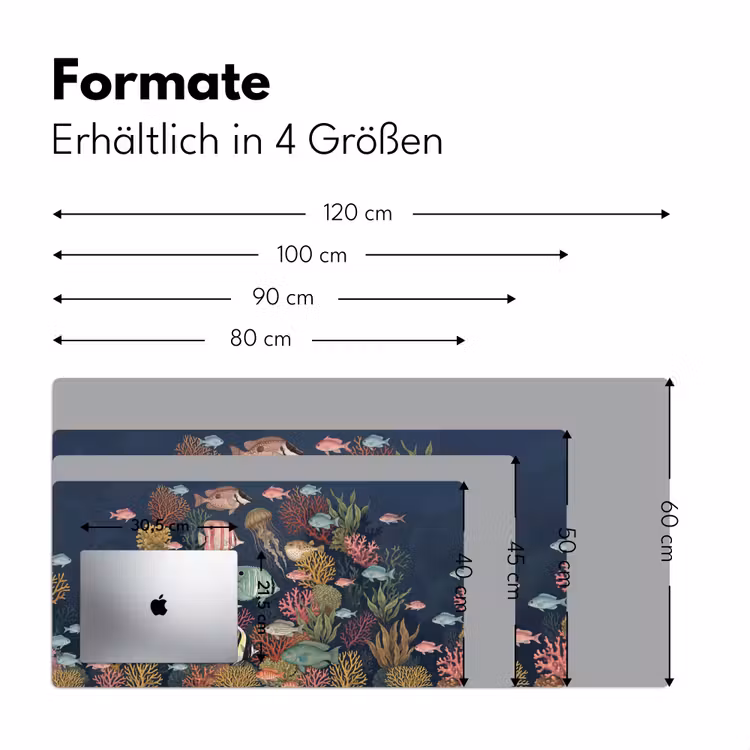 Onderwaterwereld - Vissen - Koraal - Illustratie - Kleurrijk Muismat XXL klein -ysfeer5_duits