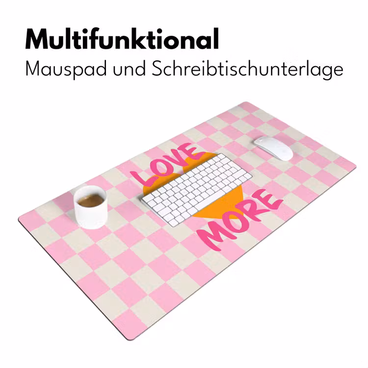 Valentijn - Love - Roze - Oranje Muismat XXL klein -ysfeer4_duits