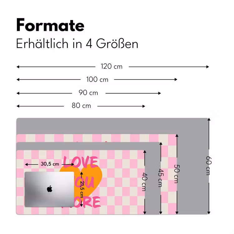 Valentijn - Love - Roze - Oranje Muismat XXL klein -ysfeer5_duits