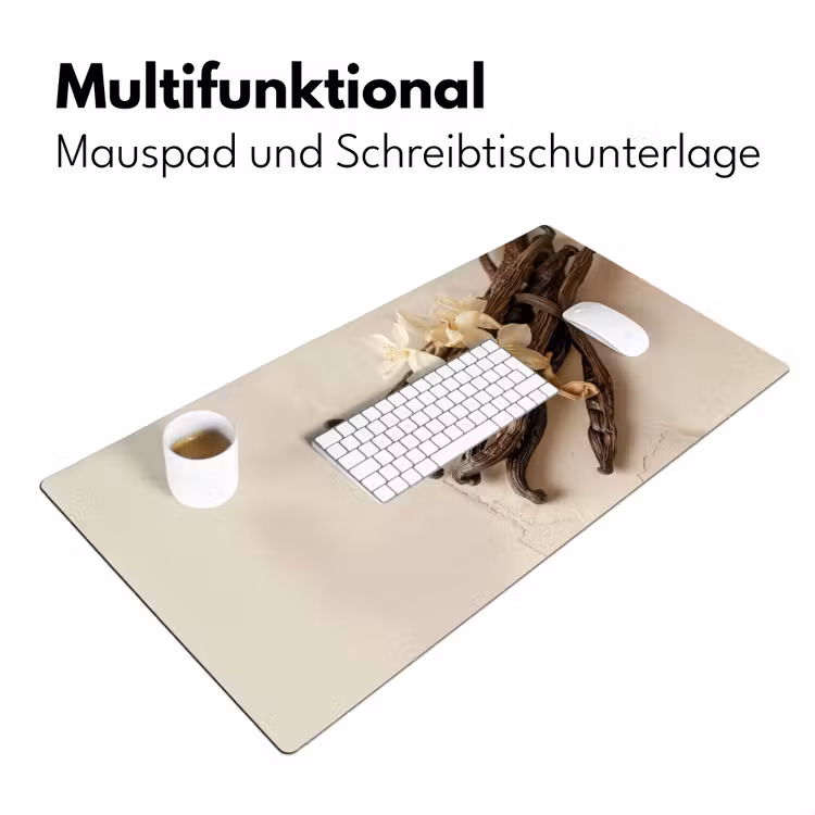 Vanille - Bloemen - Beige Muismat XXL klein -ysfeer4_duits