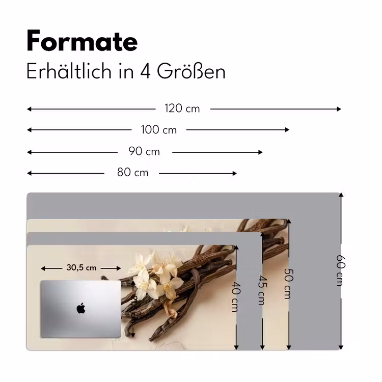 Vanille - Bloemen - Beige Muismat XXL klein -ysfeer5_duits