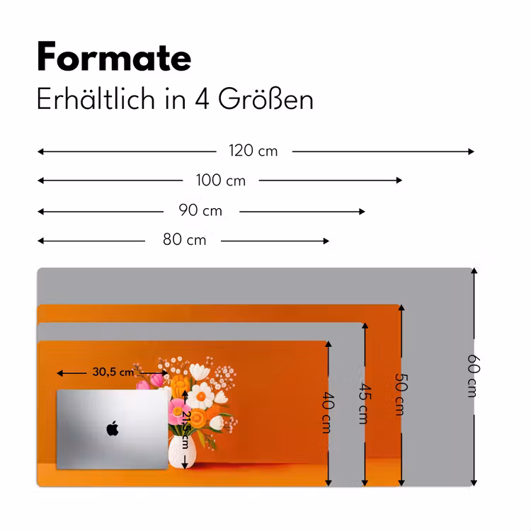 Vaas - Bloemen - Oranje Muismat XXL klein -ysfeer5_duits
