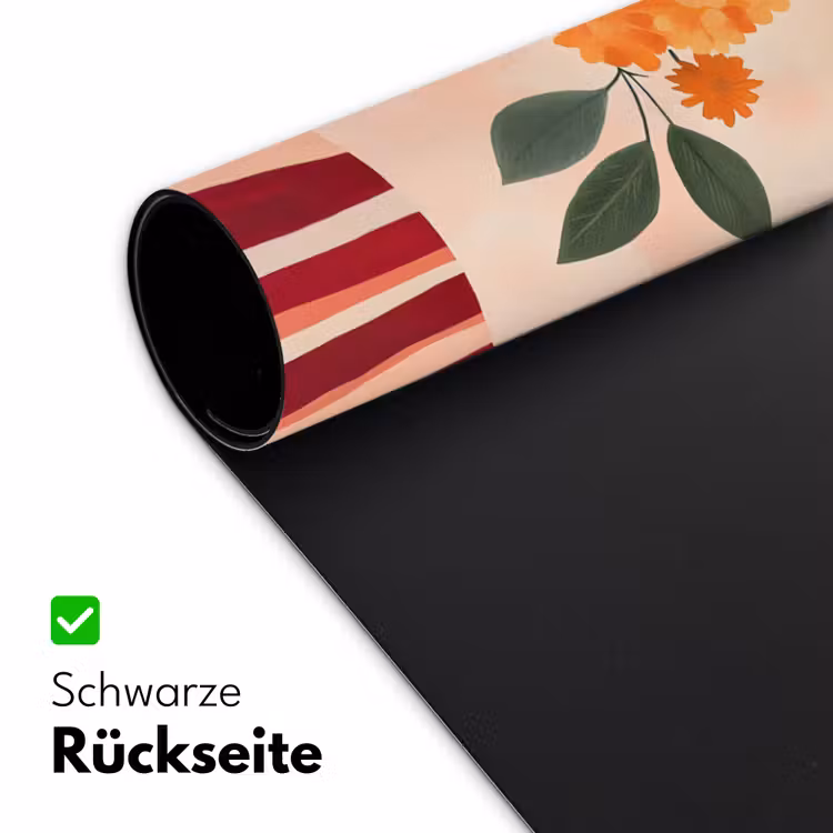 Vaas - Bloemen - Vlinder - Rood Muismat XXL klein -ysfeer2_duits
