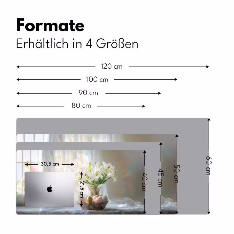 Vaas - Eieren - Bloemen Muismat XXL klein -ysfeer5_duits