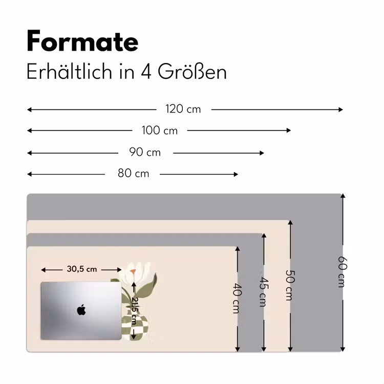 Vaas - Geruit - Bloem - Groen Muismat XXL klein -ysfeer5_duits