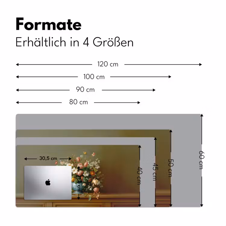 Vaas - Pastel - Kleuren - Bloemen Muismat XXL klein -ysfeer5_duits
