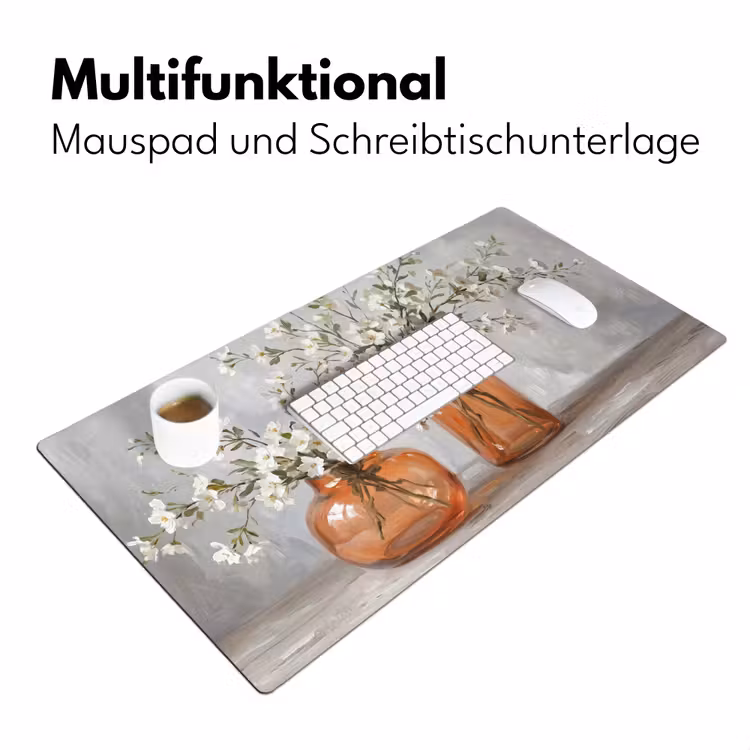 Vazen - Bloemen - Oranje Muismat XXL klein -ysfeer4_duits