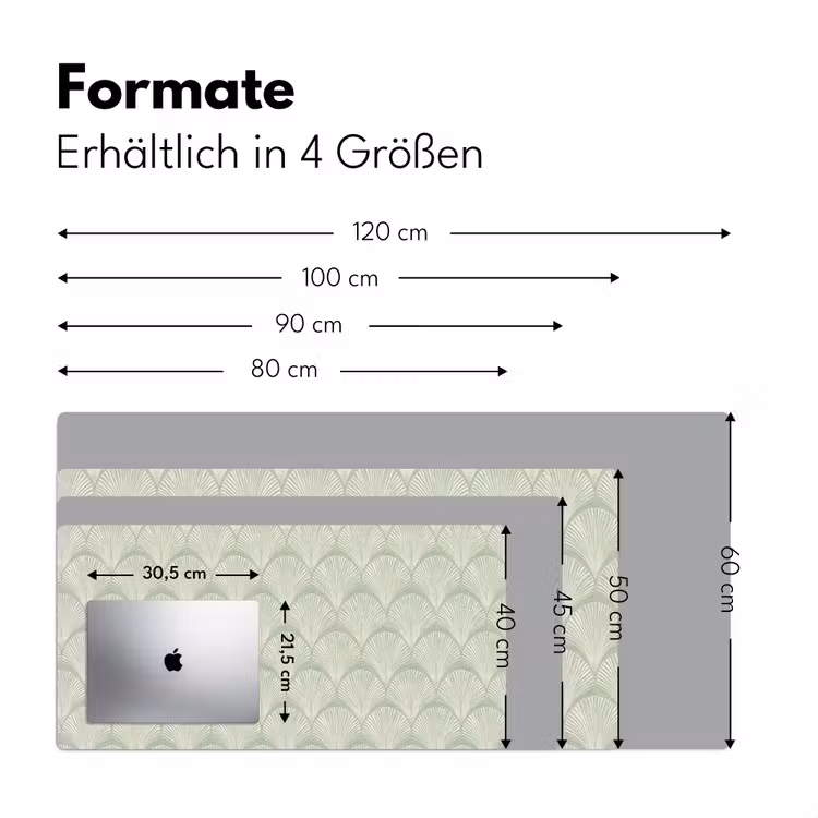 Waaiers - Patroon - Groen Muismat XXL klein 681 -ysfeer5_duits