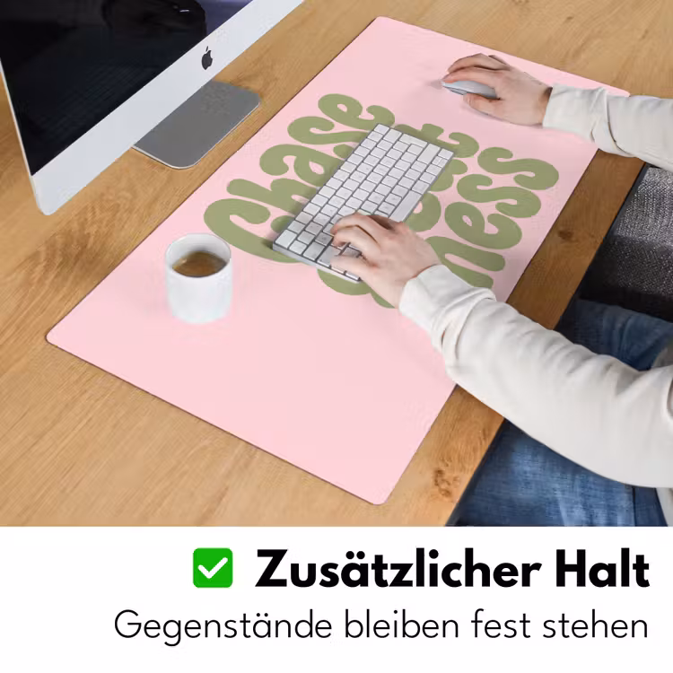 Chase greatness - Groen - Roze - Retro Muismat XXL klein -ysfeer3_duits