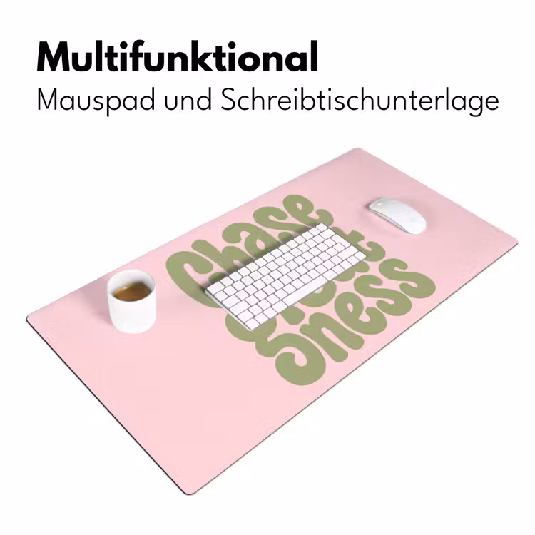 Chase greatness - Groen - Roze - Retro Muismat XXL klein -ysfeer4_duits