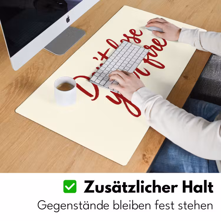 Don't lose your fire - Rood - Wit - Minimalistisch Muismat XXL klein -ysfeer3_duits