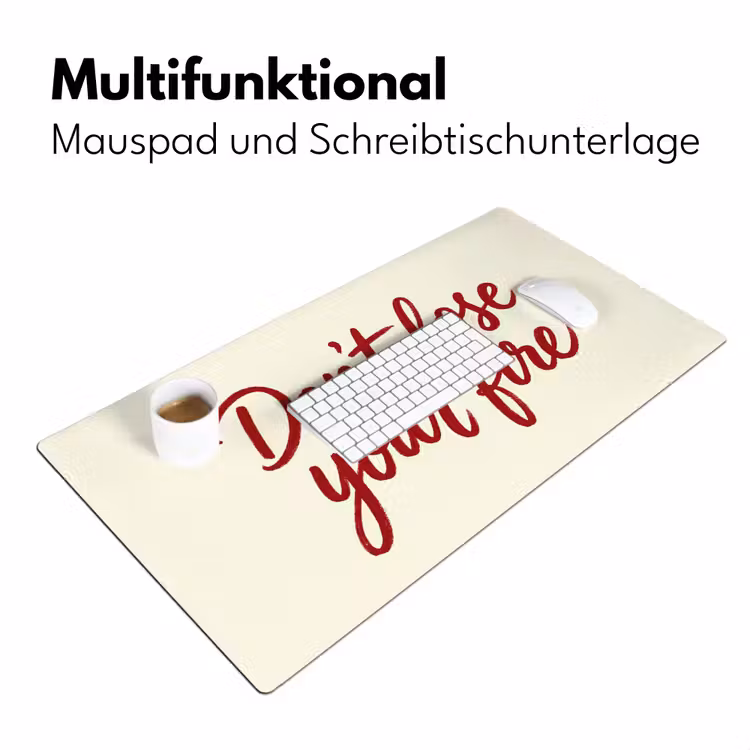 Don't lose your fire - Rood - Wit - Minimalistisch Muismat XXL klein -ysfeer4_duits