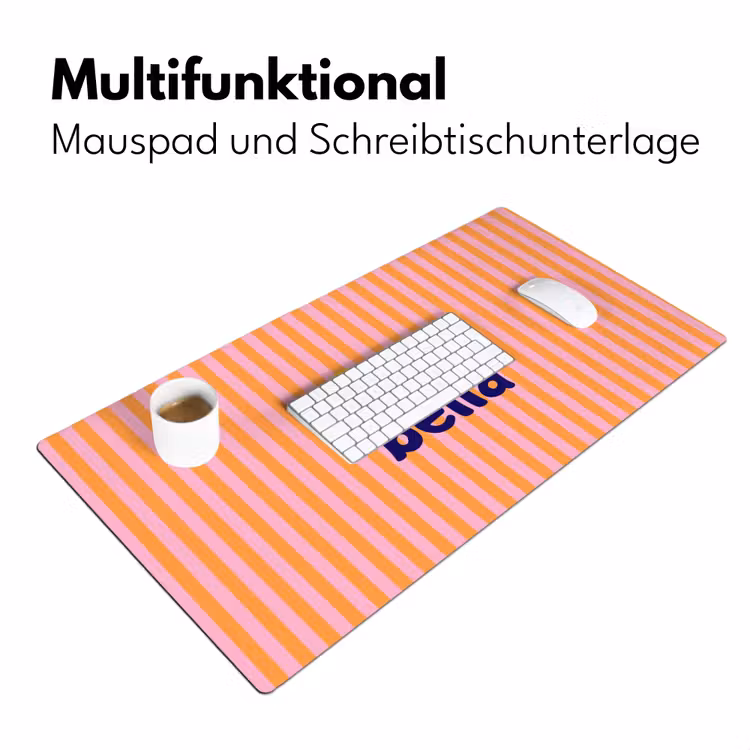 Verticaal - Strepen - Oranje - Ciao bella Muismat XXL klein -ysfeer4_duits