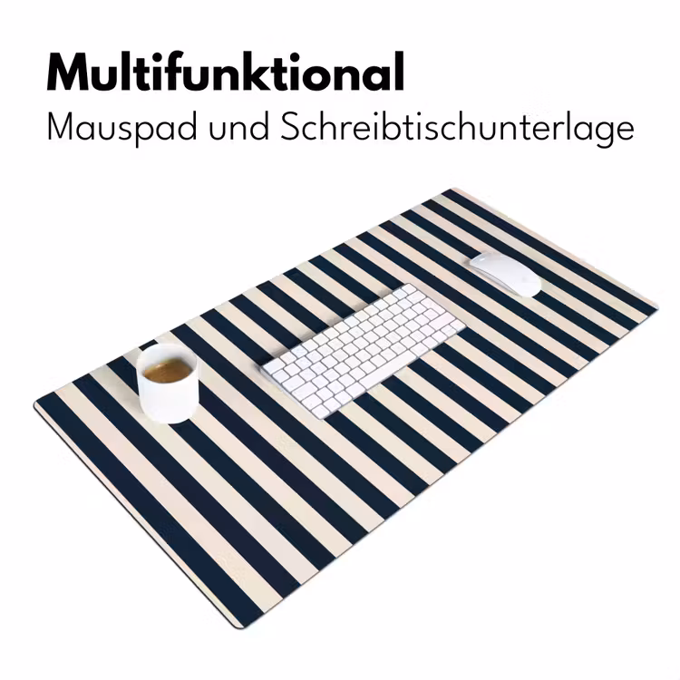 Verticale strepen - Blauw - Crème Muismat XXL klein 681 -ysfeer4_duits