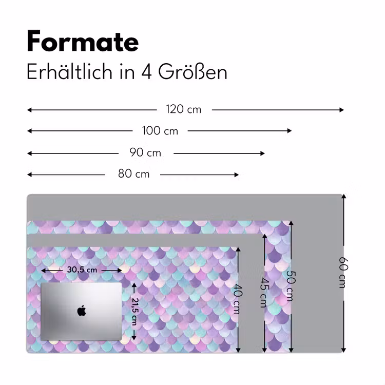 Dromerig - Zeemeermin - Pastel Muismat XXL klein 681 -ysfeer5_duits