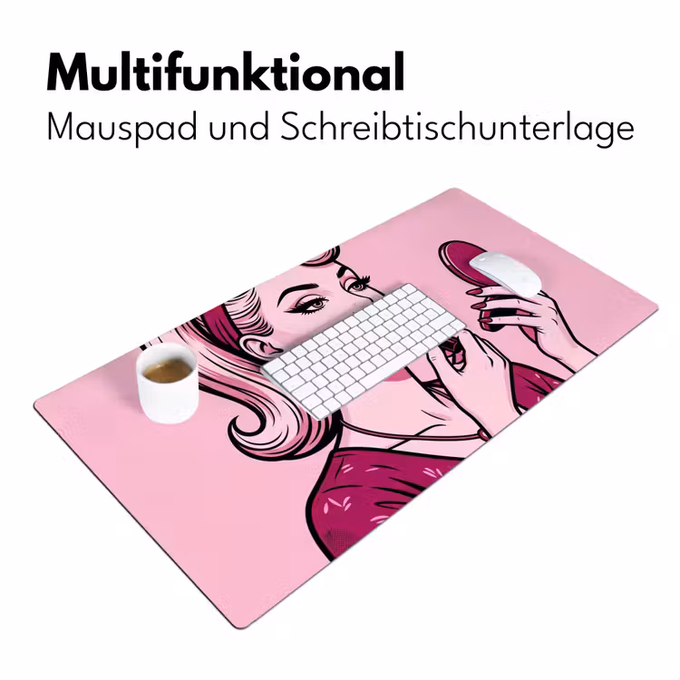Vintage - Vrouw - Roze Muismat XXL klein -ysfeer4_duits