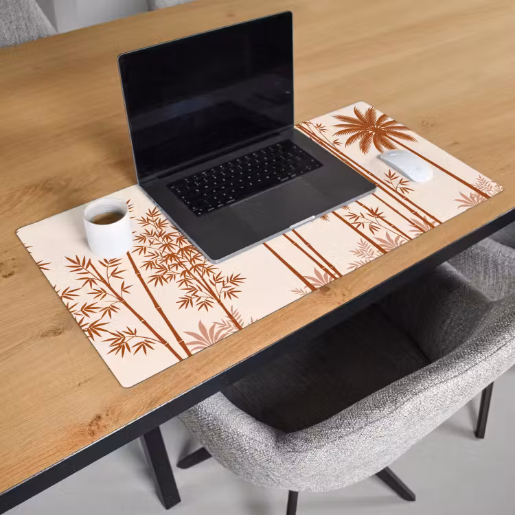 Vogel - Boom - Tropisch - Minimalistisch - Bruin Muismat XXL klein -sfeer1