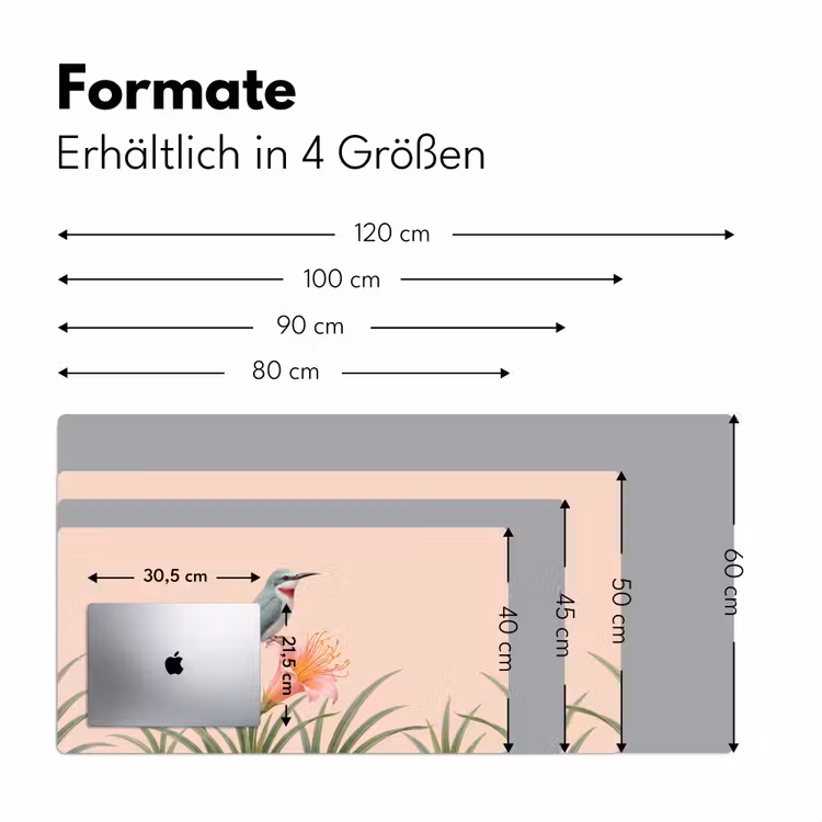 Vogel - Bloem - Natuur - Roze Muismat XXL klein -ysfeer5_duits
