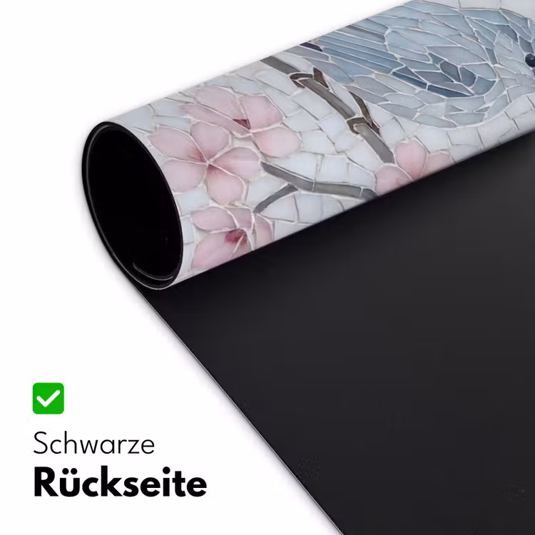Vogel - Bloemen - Natuur - Mozaïek - Roze Muismat XXL klein -ysfeer2_duits