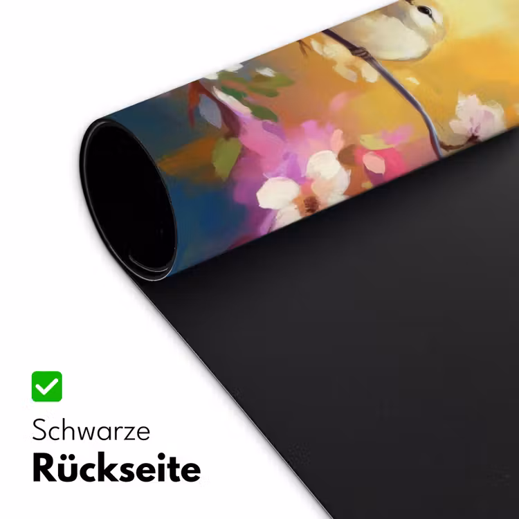 Vogels - Bloemen - Roze Muismat XXL klein -ysfeer2_duits