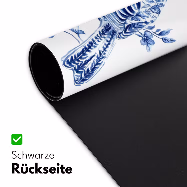 Vogel - Delfts blauw - Illustratie - Bloemen Muismat XXL klein -ysfeer2_duits