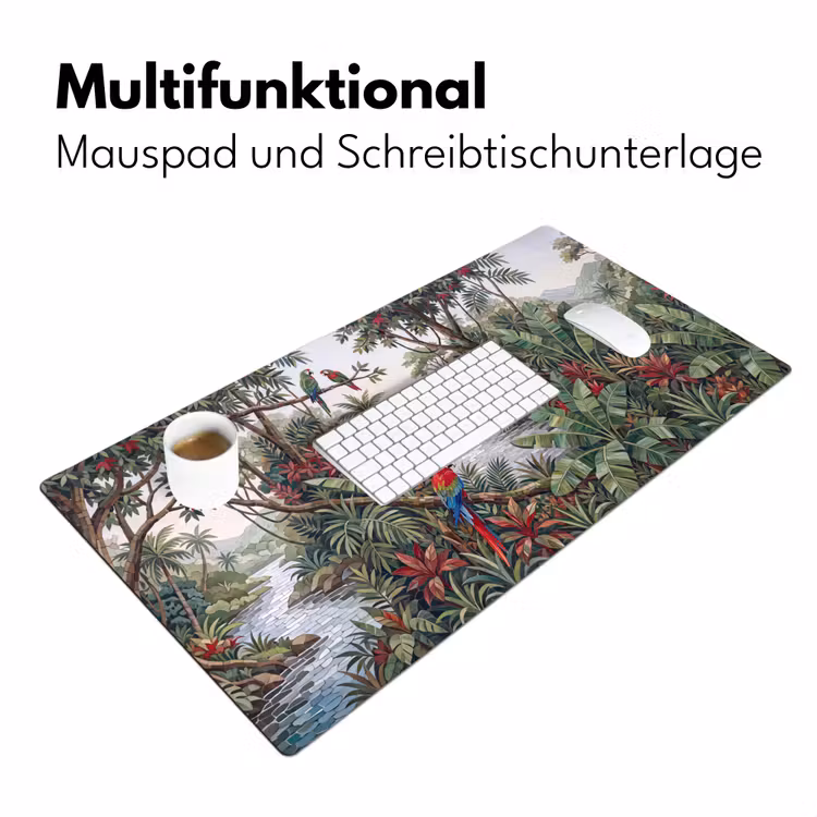 Vogel - Jungle - Natuur - Mozaïek - Groen Muismat XXL klein -ysfeer4_duits